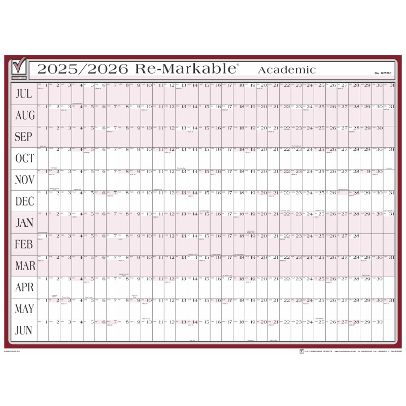 Giant Academic 2025-2026 Calendar